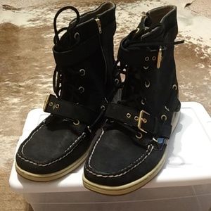 High top Sperry booties
